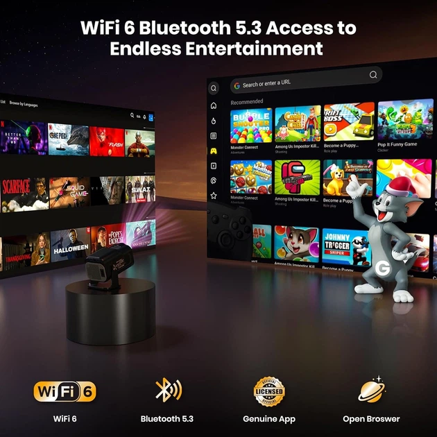 Проектор Gaimoo GM600 Full HD Wi-Fi Bluetooth - изображение 3