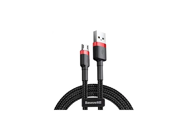 Кабель BASEUS Cafule Cable USB For Micro 2.4A 2M Red+Black (CAMKLF-C91) - изображение 2