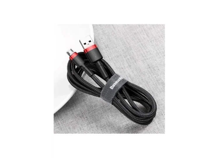Кабель BASEUS Cafule Cable USB For Micro 2.4A 2M Red+Black (CAMKLF-C91) - изображение 3