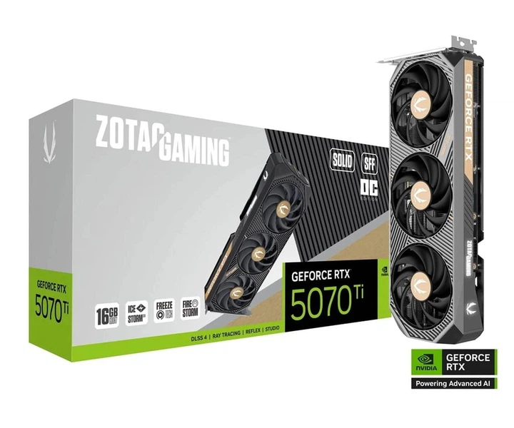 Видеокарта Zotac GeForce RTX 5070 Ti Solid OC SFF 16GB GDDR7 DLSS4