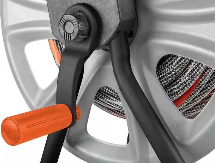 Візок для садового шланга NEO Tools металевий до 60 м 1/2" шланга з напрямною для шланга 15-792 (5907558451337) - зображення 5