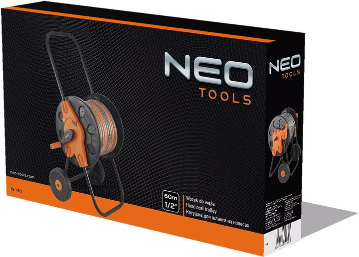 Візок для садового шланга NEO Tools пластиковий до 60 м 1/2" шланга 15-793 (5907558451351) - зображення 5