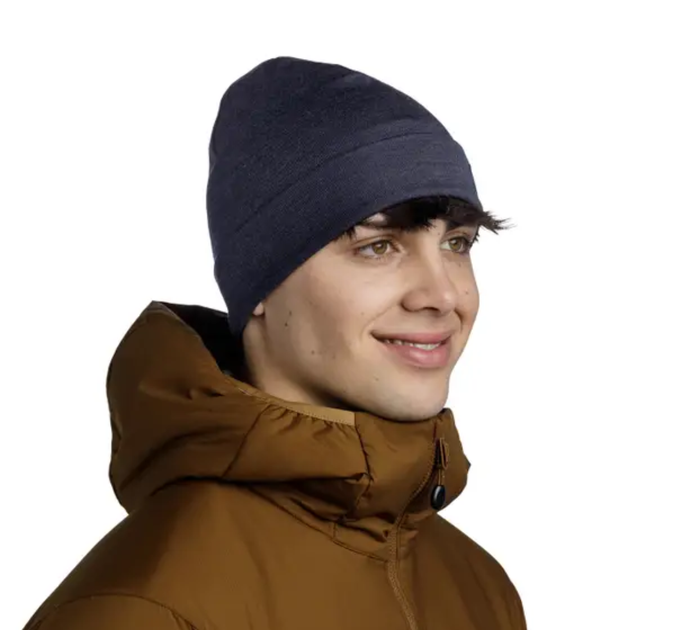 Шапка Buff Merino Heavyweight Beaney Solid Indigo (BU 111170.785.10.00) - изображение 3