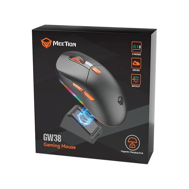Миша MEETION Wired+2.4G+Bluetooth Gaming Mouse With Charing Base GW38 |6 Keys, 8000dpi, 30-60h, RGB| - Фото 2 Миша MEETION Wired+2.4G+Bluetooth Gaming Mouse With Charing Base GW38 |6 Keys, 8000dpi, 30-60h, RGB| - изображение 2