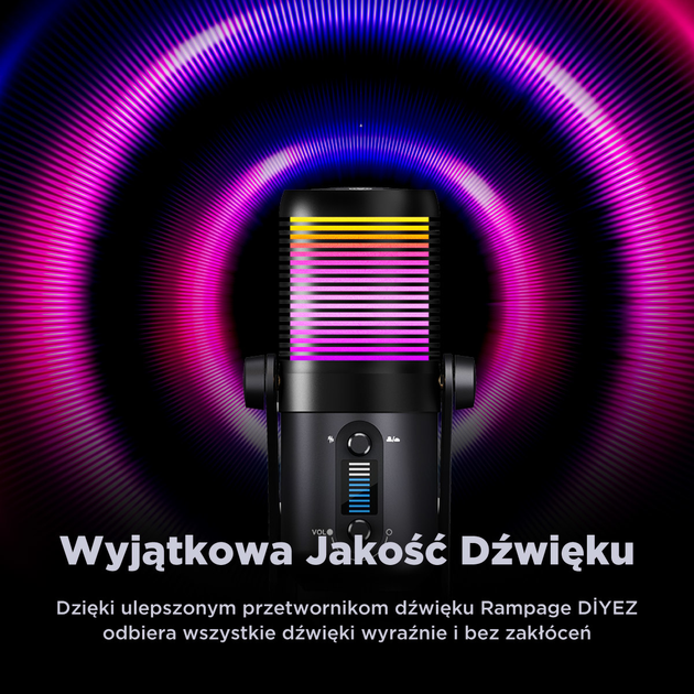 Mikrofon Rampage DİYEZ Beyaz RGB Black (8680096139260) - obraz 10