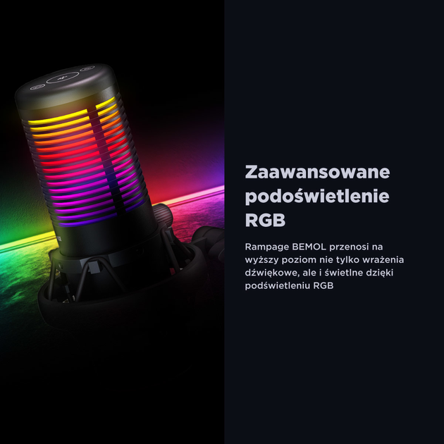 Mikrofon Rampage BEMOL Beyaz RGB Black (8680096139239) - obraz 9