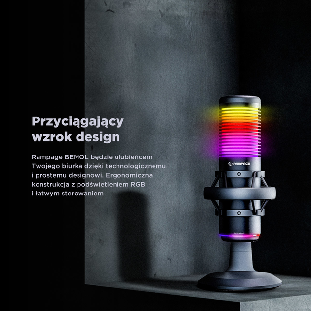 Mikrofon Rampage BEMOL Beyaz RGB Black (8680096139239) - obraz 11
