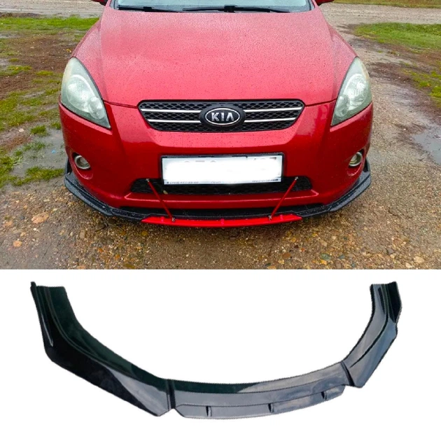 Пластиковая губа на бампер KIA Ceed молдинг бампера юбка универсальная черная. - Фото 1 Пластиковая губа на бампер KIA Ceed молдинг бампера юбка универсальная черная. - изображение 1