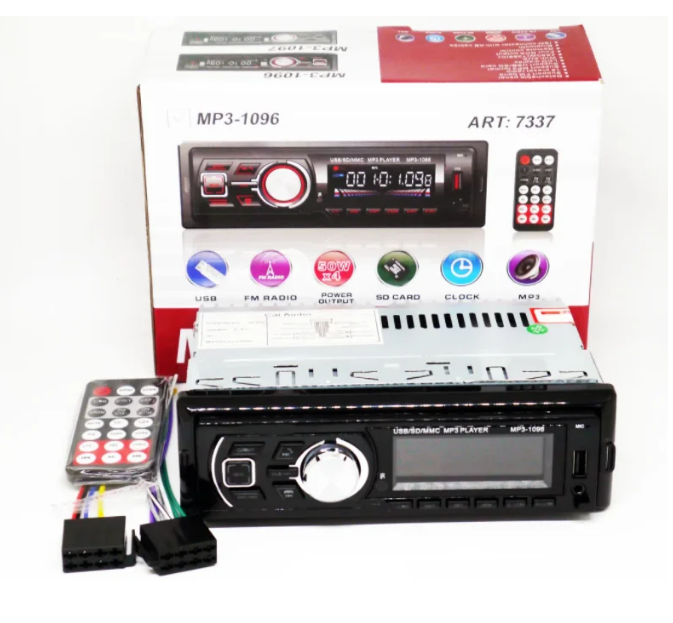 Автомагнитола MP3 1096 BT съемная панель ISO cable (МХ-НФ-00005565) - изображение 5