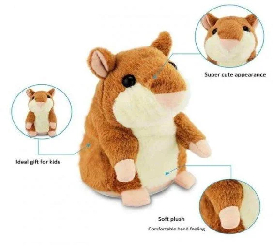Говорящий хомяк-повторюшка Kronos Toys темно-коричневый (V3414) - Фото 3 Говорящий хомяк-повторюшка Kronos Toys темно-коричневый (V3414) - изображение 3