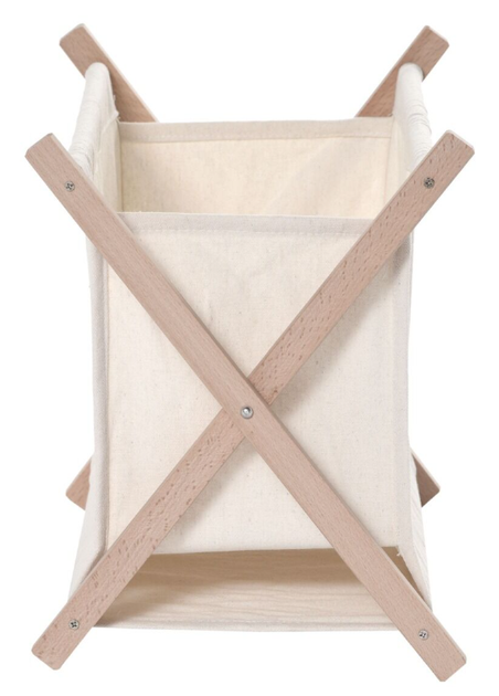 Кошик для білизни OTE Loundry Bag розкладний дерево бавовна (5908221407828) - зображення 5