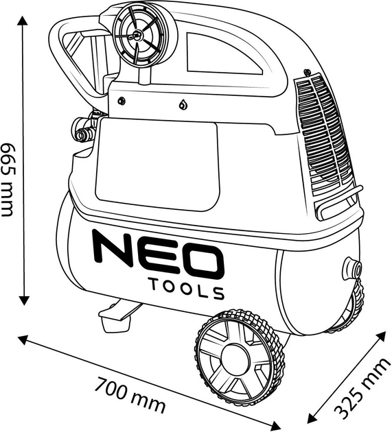 Масляний компресор NEO Tools 50 л 12K024 (5907558477320) - зображення 16