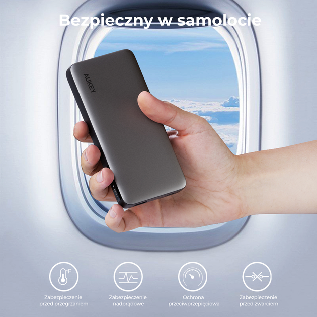 Powerbank AUKEY 10000 mAh, USB-C PD 30W, USB-A 22.5W Grey (PB-Y41) - obraz 6