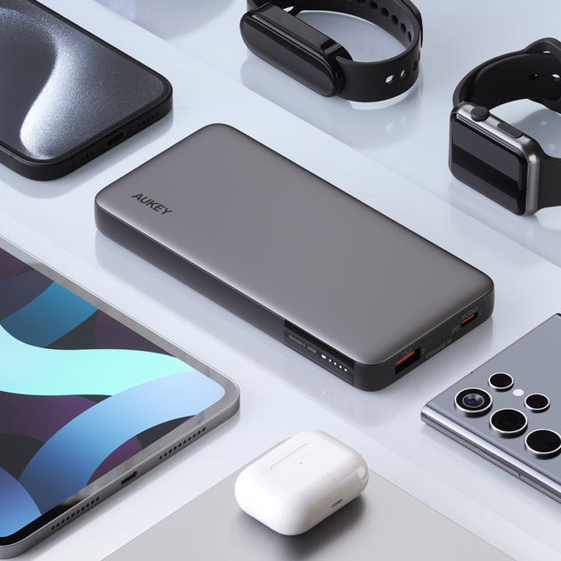Powerbank AUKEY 10000 mAh, USB-C PD 30W, USB-A 22.5W Grey (PB-Y41) - obraz 13