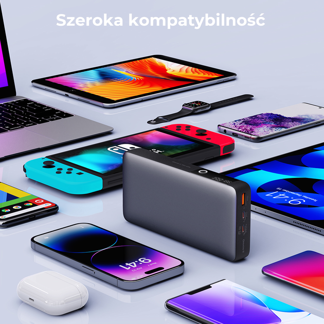 УМБ AUKEY Sprint X 20000 mAh, 2x USB-C PD 65W, USB-A 18W Grey (PB-Y43) - зображення 5