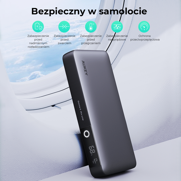 УМБ AUKEY Sprint X 20000 mAh, 2x USB-C PD 65W, USB-A 18W Grey (PB-Y43) - зображення 7