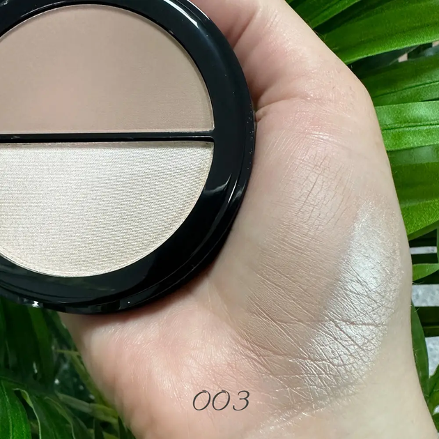 Контур-Хайлайтер бронзатор (Рожево-бежевий/Перлинний), пудра Instyle Contour & Highlighter 2 в 1 PT262 (003) TopFace 10 г - изображение 8
