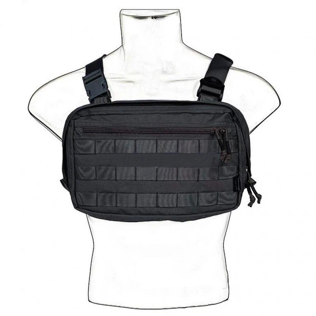 Тактична нагрудна сумка з Cordura 1000D, розгрузка чоловіча чорна - зображення 4