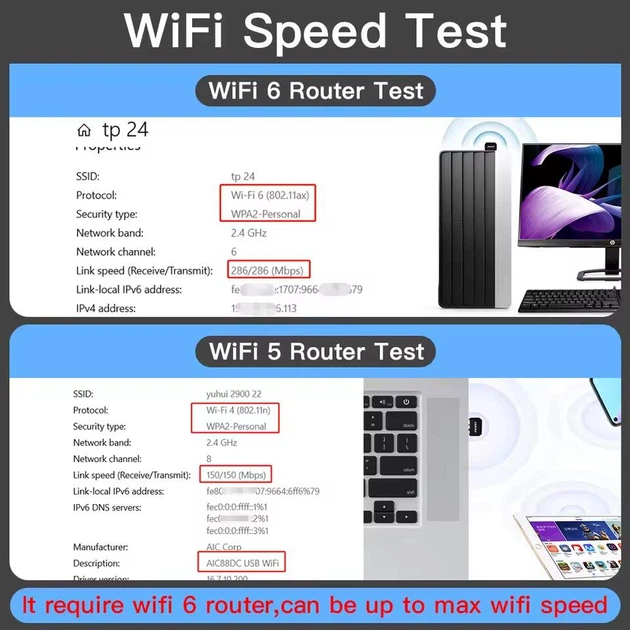 Сетевой адаптер Fenvi FU-AX300 Wi-fi 6, Network Card Mini USB Dongle 2.4GHz - изображение 7
