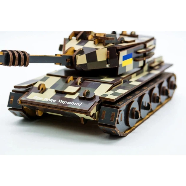 Дерев'яний 3D конструктор Танк PuzzleOK 162-0074, 162 деталі - Фото 5 Дерев'яний 3D конструктор Танк PuzzleOK 162-0074, 162 деталі - зображення 5