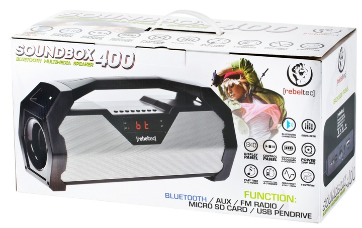 Głośnik przenośny Rebeltec SoundBox 400 Black (RBLGLO00012) - obraz 5