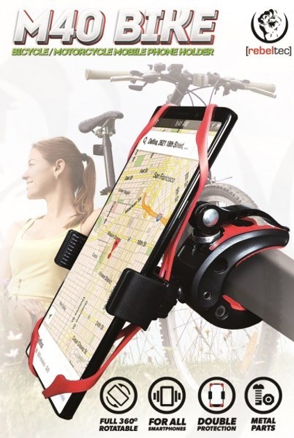 Uchwyt rowerowy na telefon Rebeltec M40 Bike Black/Red (RBLUCH00007) - obraz 7