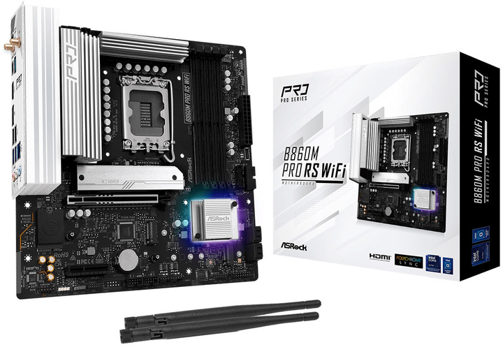 Материнська плата ASRock B860 Pro RS WiFi (s1851, Intel B860m, PCI-Ex16) (90-MXBRQ0-A0UAYZ) - зображення 4