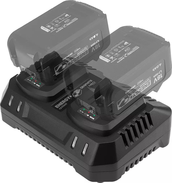 Зарядний пристрій подвійний для акумуляторів Graphite Energy+ 230V 58G085-1 (5902062996749) - зображення 6