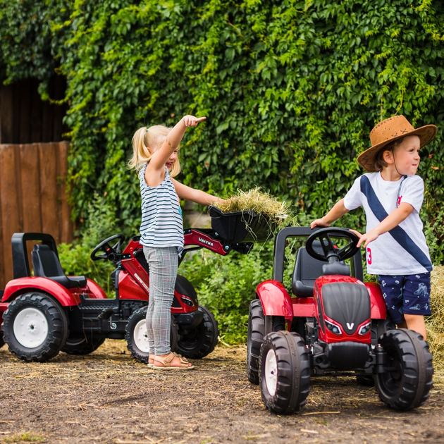 Traktor na Pedały FALK Valtra z Przyczepką i Łyżką Bordowy 4000AM (3016204000149) - obraz 4