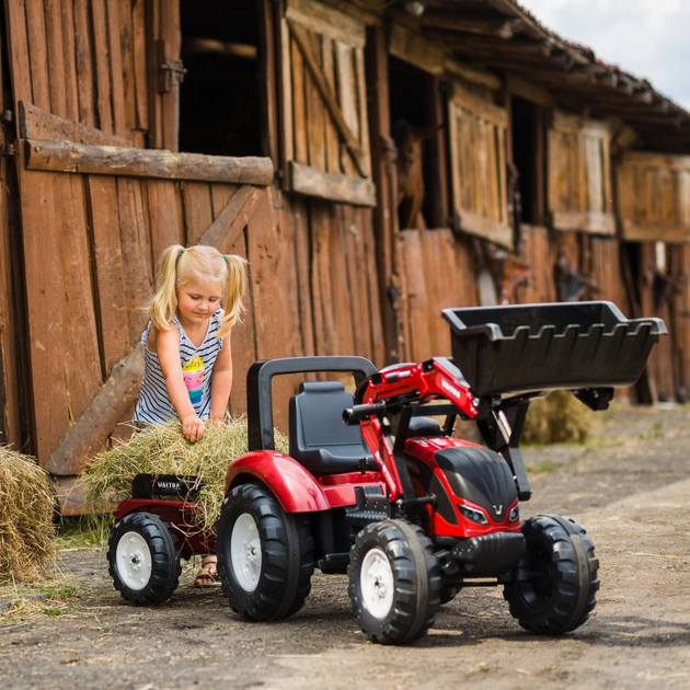 Traktor na Pedały FALK Valtra z Przyczepką i Łyżką Bordowy 4000AM (3016204000149) - obraz 7