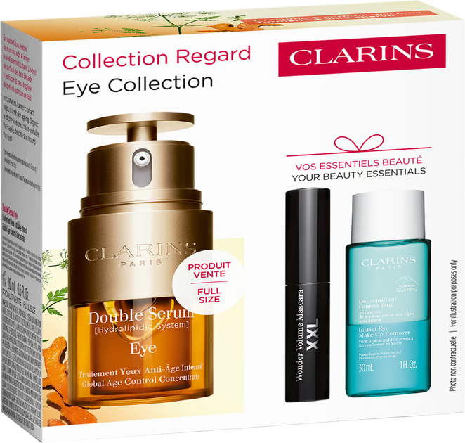 Набір для догляду за обличчям Clarins Сироватка 20 мл + Туш для вій 3 мл + Рідина для зняття макіяжу з очей 30 мл (3666057327445) - зображення 3