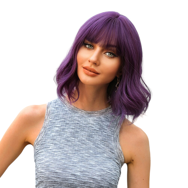 Парик фиолетовый Natural, натуральные синтетические волосы - изображение 8
