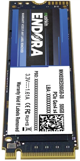 Dysk SSD Mushkin Endora 500GB M.2 2280 NVMe PCIe 4.0 x4 3D NAND SLC (MKNSSDED500GB-D8) - obraz 4