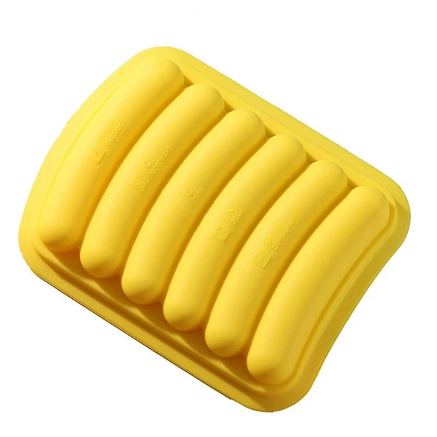 Силиконовая форма для сосисок колбасок Sausage Silicone Mold 6 ячеек Желтая - Фото 8 Силиконовая форма для сосисок колбасок Sausage Silicone Mold 6 ячеек Желтая - зображення 8