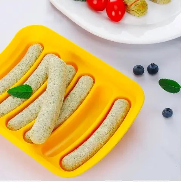 Силиконовая форма для сосисок колбасок Sausage Silicone Mold 6 ячеек Желтая - Фото 9 Силиконовая форма для сосисок колбасок Sausage Silicone Mold 6 ячеек Желтая - зображення 9