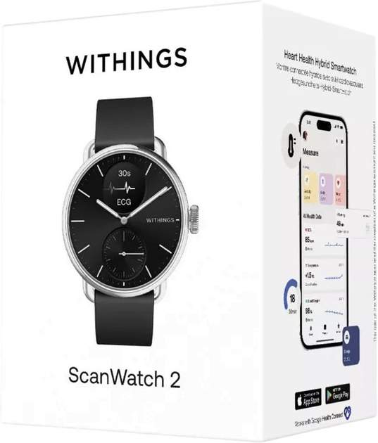 Смарт-годинник Withings ScanWatch 2 38mm Black (HWA10-model 1-All-Int) - зображення 6