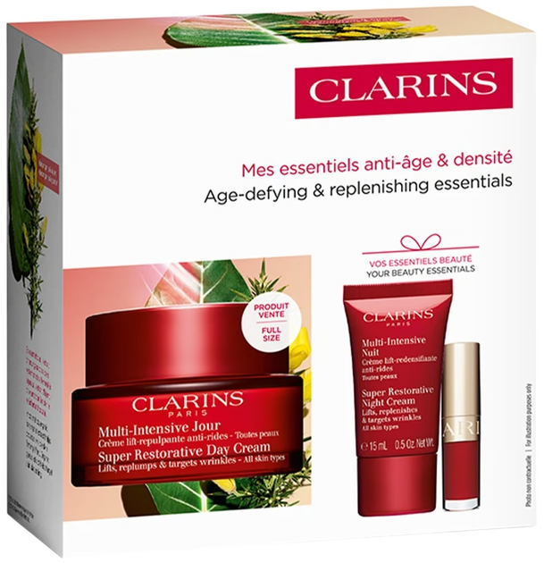 Набір Clarins Multi-Intensiva Денний крем 50 мл + Нічний крем 15 мл + Олійка для губ 1.4 мл (3666057327483) - зображення 3