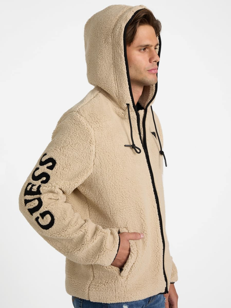 Куртка Шерпа демисезонная мужская Guess 154225058 L Бежевая (1159830538) - изображение 4