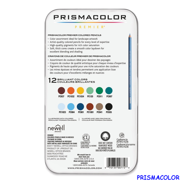 М'які кольорові олівці Prismacolor Landscape 12 кольорів - зображення 3
