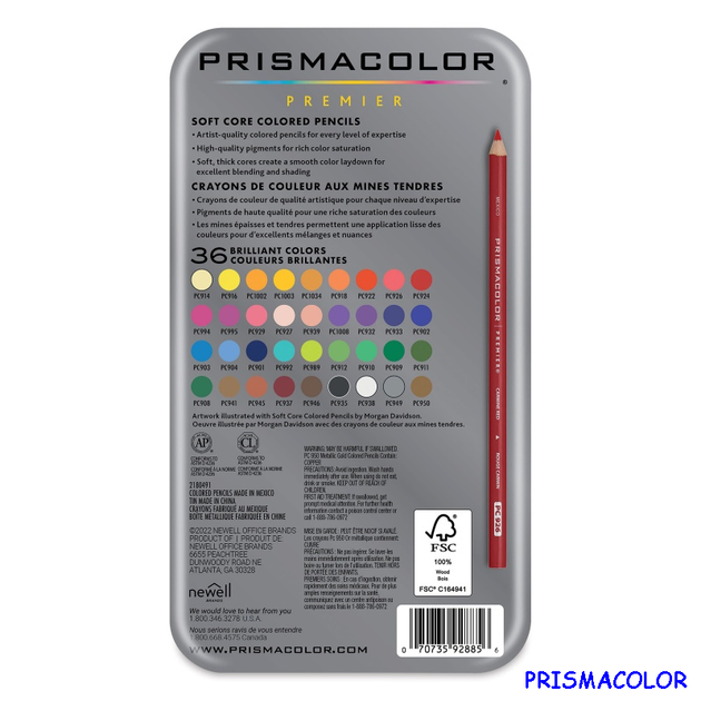 М'які кольорові олівці Prismacolor Premier 36 кольорів - зображення 3