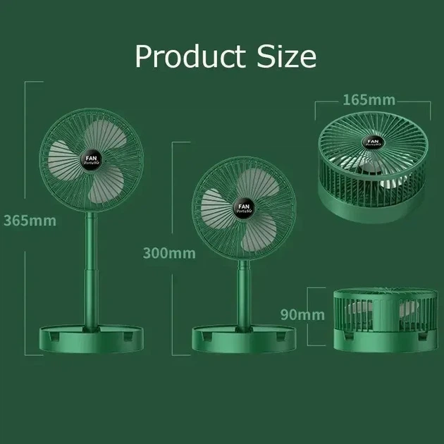 Мини вентилятор Telescopic Folding Fan с USB, Портативный настольный вентилятор для охлаждения дома, рабочего места - изображение 7
