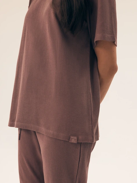 Piżama damska z długimi spodniami i krótkim rękawem bawełniana Henderson Nilsa 43349-84X M Brązowa (5903972548462) - obraz 5