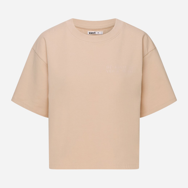 Футболка бавовняна оверсайз жіноча Bloovii Menola 42568-08X L Бежева (5903972548271) - зображення 6