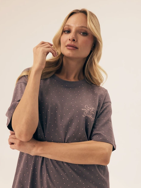 Нічна сорочка жіноча бавовняна Esotiq Renya 42407-90X L Коричнева (5903972502631) - зображення 5