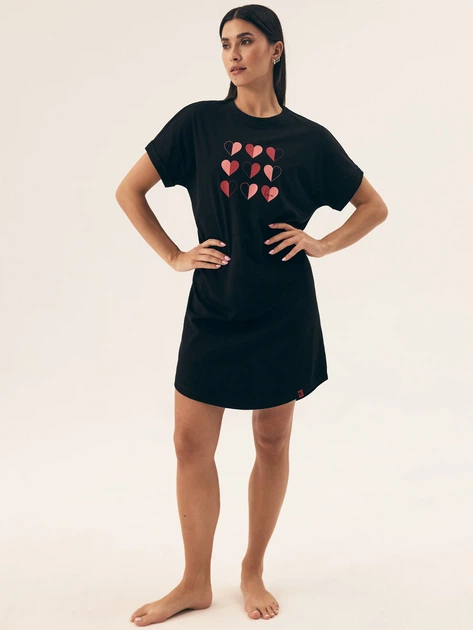 Koszula nocna damska bawełniana Henderson Necesito 42652-99X 2XL Czarna (5903972377536) - obraz 3