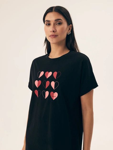 Koszula nocna damska bawełniana Henderson Necesito 42652-99X 2XL Czarna (5903972377536) - obraz 4