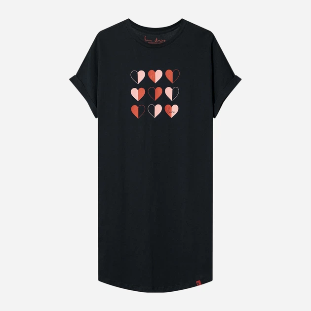 Нічна сорочка жіноча бавовняна Henderson Necesito 42652-99X L Чорна (5903972377512) - зображення 5