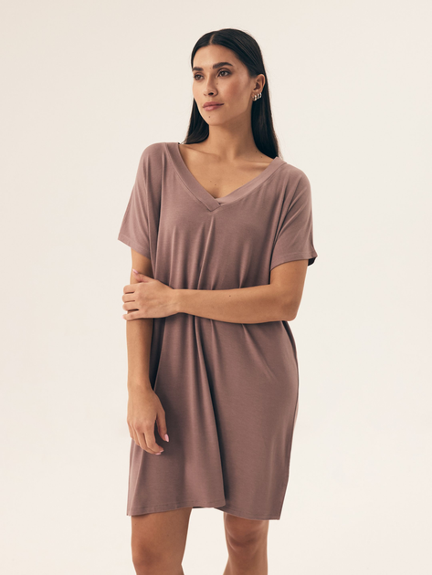 Koszula nocna damska z wiskozy Henderson Noves 42710-84X XL Beżowa (5903972378656) - obraz 1