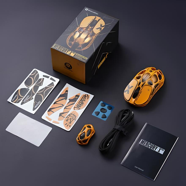 Миша GRAVASTAR Mercury X Pro 8K ігрова з комбінованим підключенням, Battle Worn-Yellow - зображення 8
