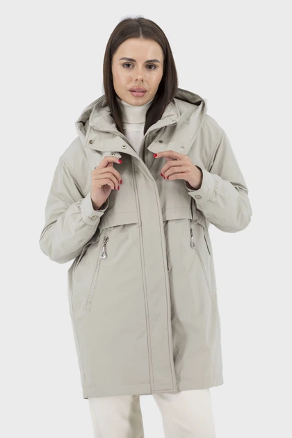 Жіноча куртка casual фісташкового кольору з синтепоном і капюшоном Snow Owl (фісташковий, S), 40096, 24446 - изображение 2